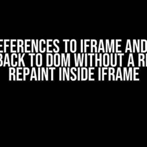 Keep References to iframe and Insert them Back to DOM Without a Reflow, Repaint Inside iframe