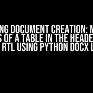 Mastering Document Creation: Make the Contents of a Table in the Header and/or Footer RTL using Python docx Library